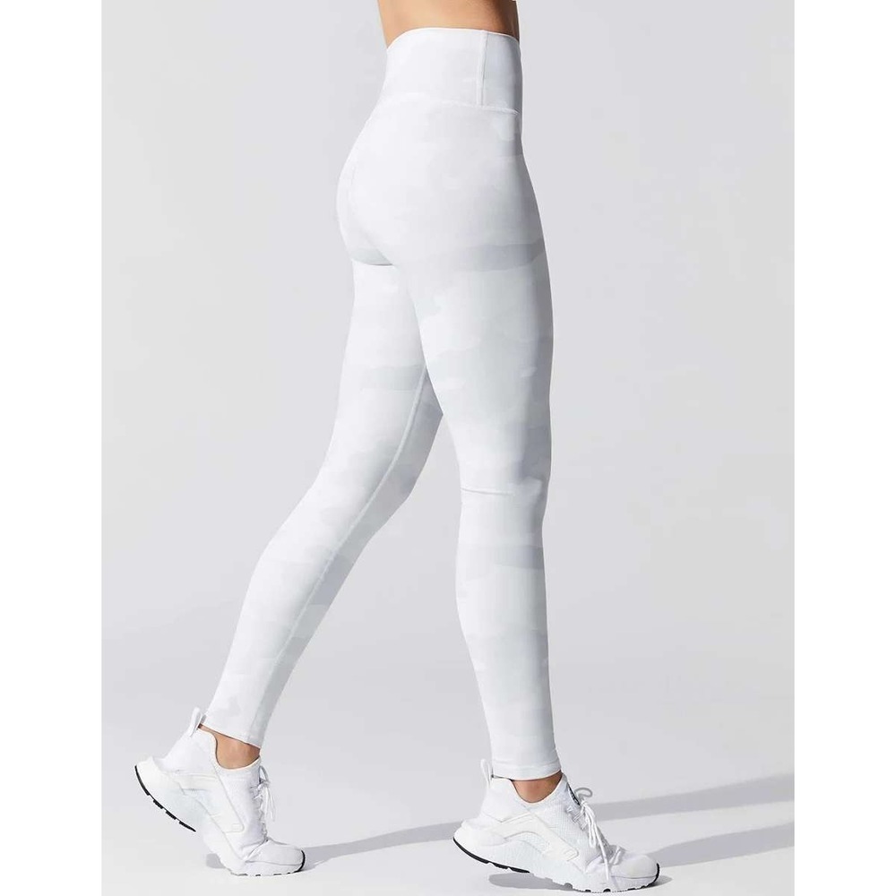 Alo Women's‎ Full Length Hi-Waisted White Camo Vapor Leggings Small